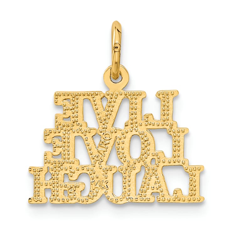 14k Yellow Gold Talking - Live Love Laugh Pendant