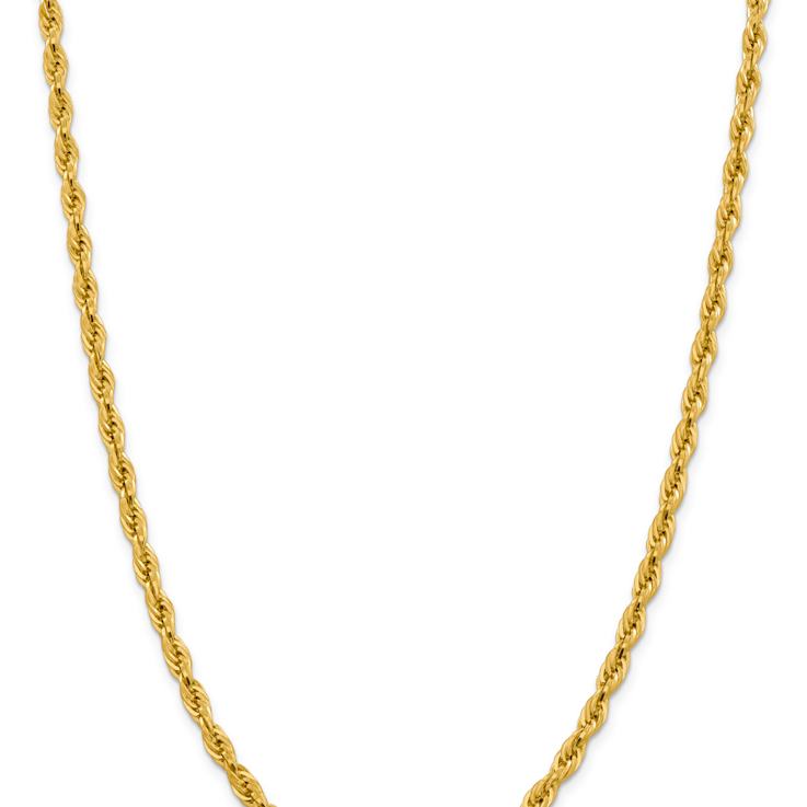 14k Yellow Gold 4.75mm Rope Link 24 Inch Chain