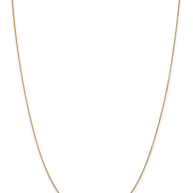 14k Yellow Gold 0.9mm Solid Diamond-cut Round Open Link Cable 16 Inch Chain