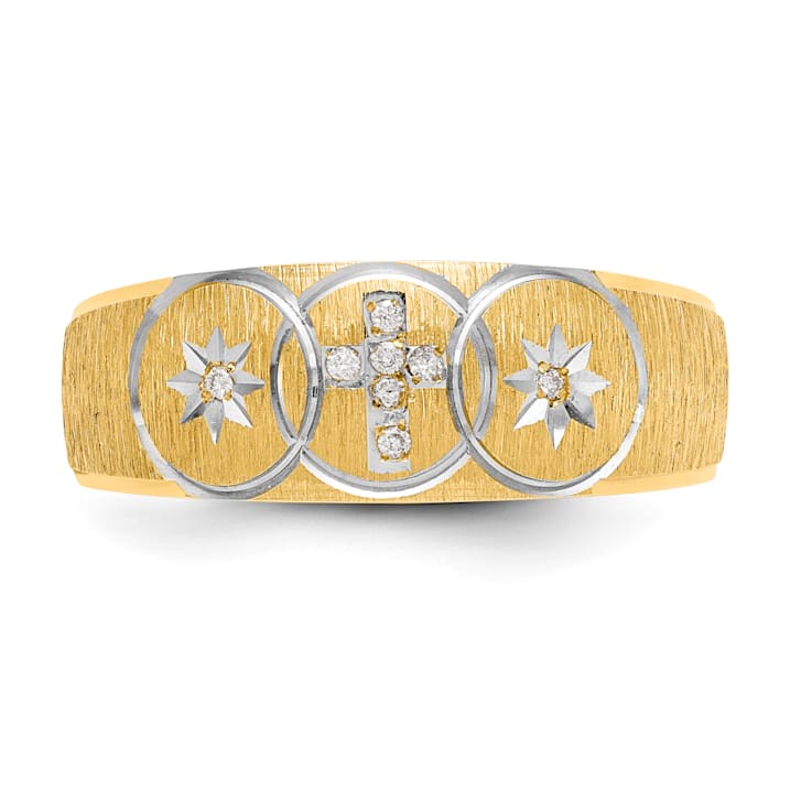 14K Yellow Gold AA Quality Mens Wedding Band
