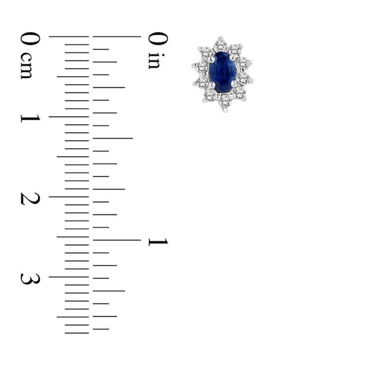 0.70ctw Sapphire and Diamond Earrings in 14k White Gold