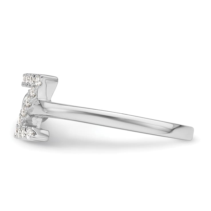 Rhodium Over 14K White Gold Lab Grown Diamond VS/SI GH, Initial Z
Adjustable Ring