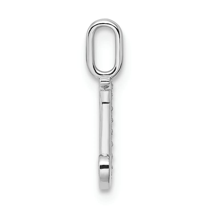 14K White Gold Diamond Letter J Initial Pendant