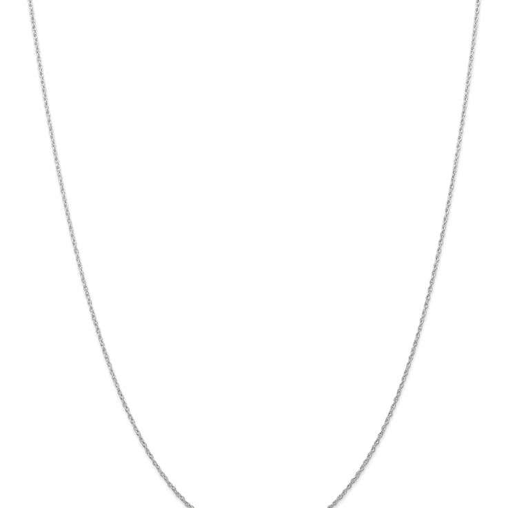 Rhodium Over 14k White Gold 0.7mm Solid Cable 14 Inch Chain