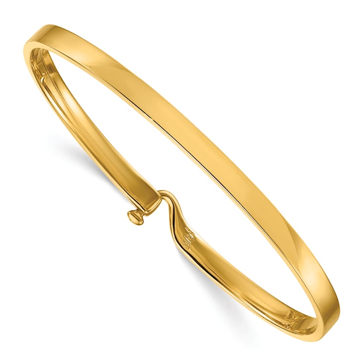 14K Yellow Gold Polished Loop and Hook Bangle