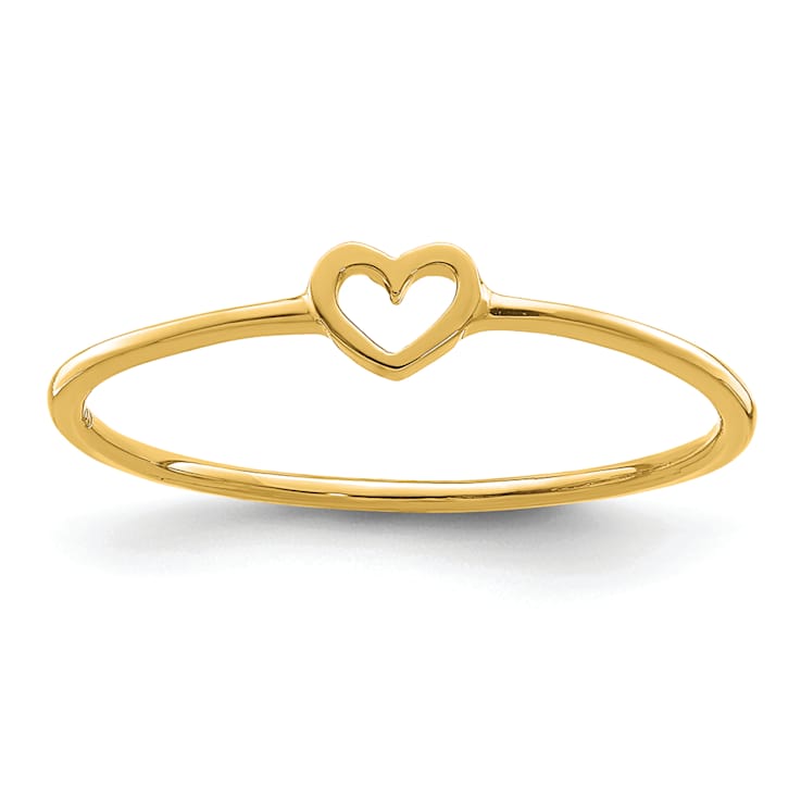 14K Yellow Gold Polished Heart Ring