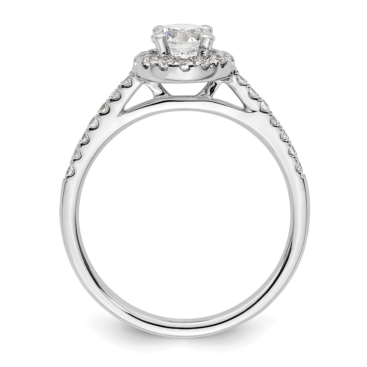 Rhodium Over 14K White Gold Eternal Promise Lab Grown Diamond Halo Ring