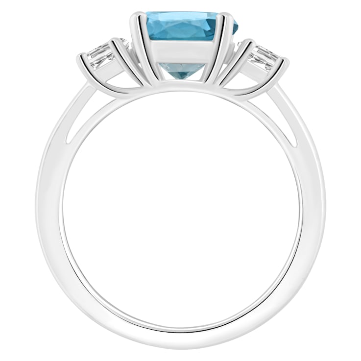 8mm Round London Blue Topaz And White Topaz Rhodium Over Sterling Silver
3-Stone Ring