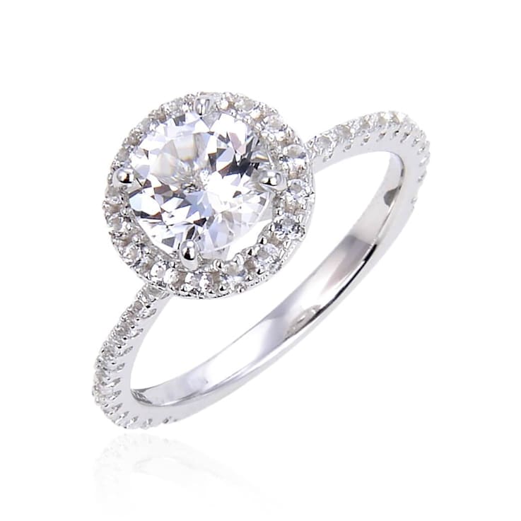 Round White Topaz Sterling Silver Ring, 2.80ctw