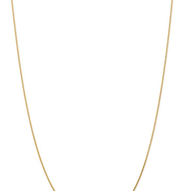 14k Yellow Gold 1mm Solid Diamond-Cut Parisian Wheat 14 Inch Chain