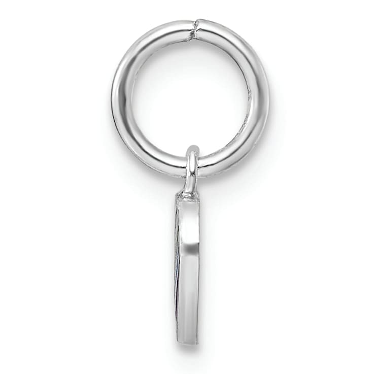 Rhodium Over Sterling Silver Polished Rainbow Enamel Heart Children's Pendant