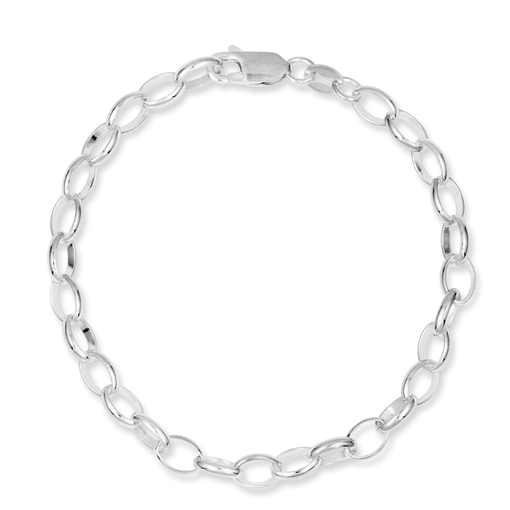Sterling Silver 5mm Fancy Rolo Chain Bracelet