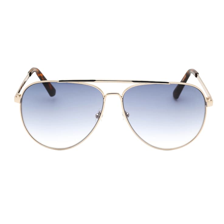 Guess Gold Aviator Frame / Gradient Blue Lenses Sunglasses