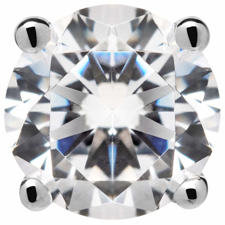 White Cubic Zirconia 14k White Gold Single Stud With Velvet Gift Box 0.75ctw