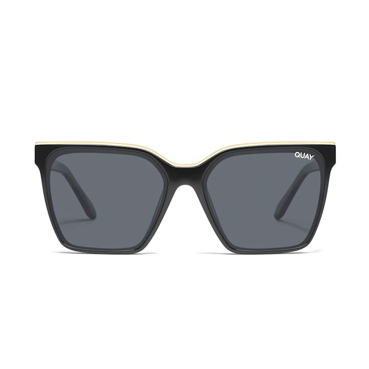 Quay Level Up Black Gold Square Frame / Smoke Lenses Sunglasses