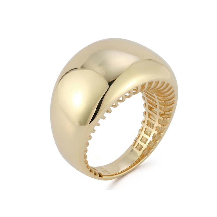 Bellissima Gold 14K Yellow Gold Chunky Thick Dome Ring
