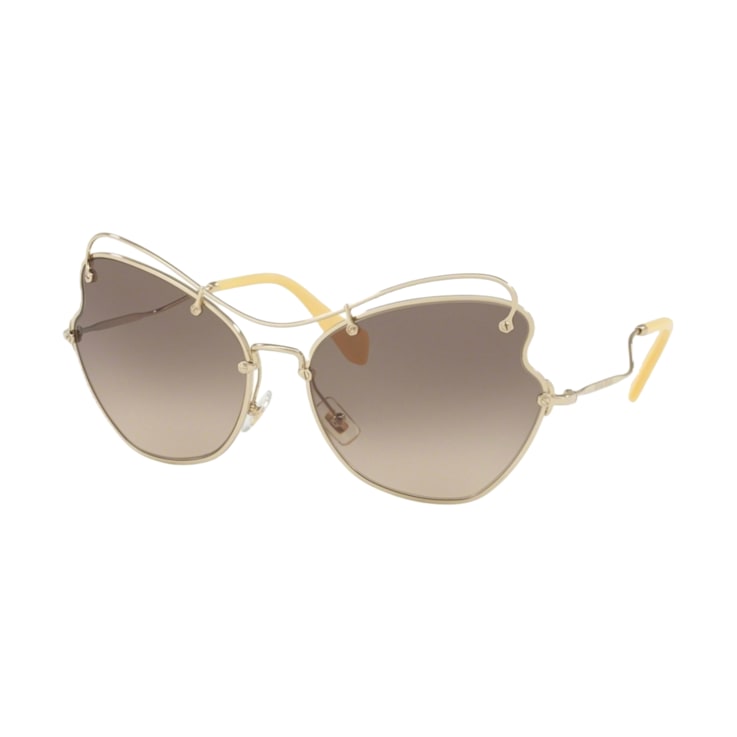 Miu Miu Pale Gold Frame / Light Brown and Gray Gradient Lenses