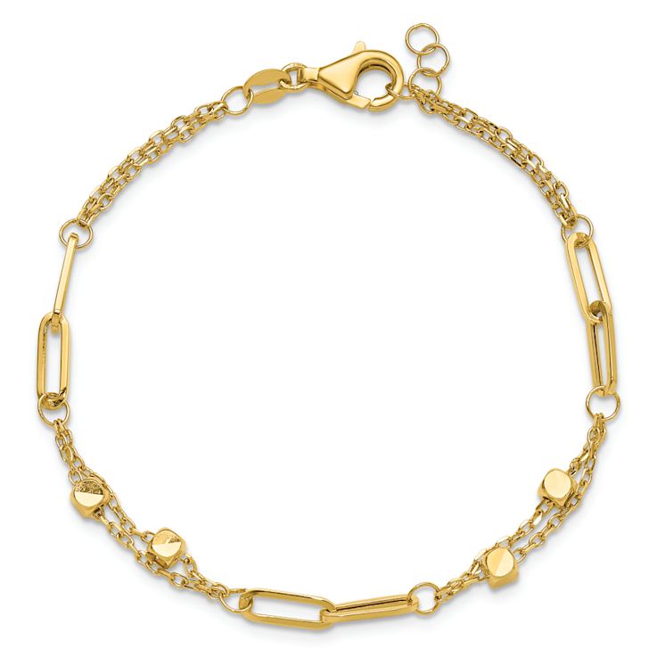 14k Yellow Gold Polished Fancy Link Bracelet