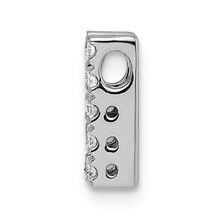 Rhodium Over 14K White Gold Diamond Letter H Initial Charm
