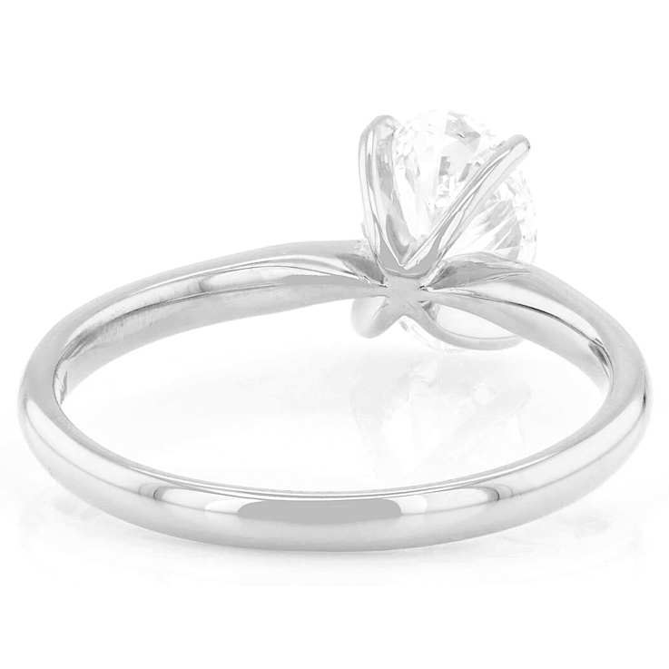 Lab-Grown Diamond Oval Solitaire Ring In 14K White Gold 1.10ct