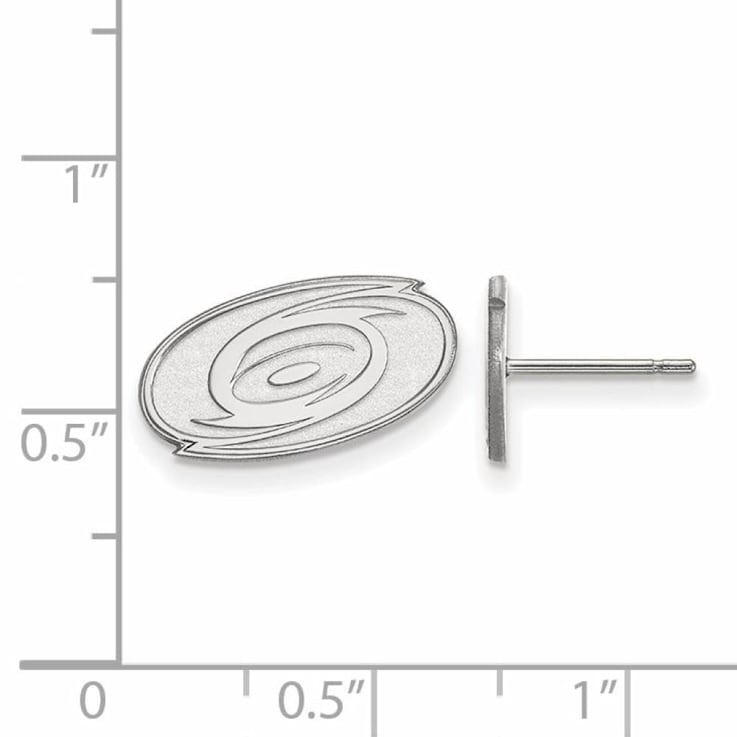 Rhodium Over Sterling Silver NHL Carolina Hurricanes LogoArt Extra Small
Post Earrings