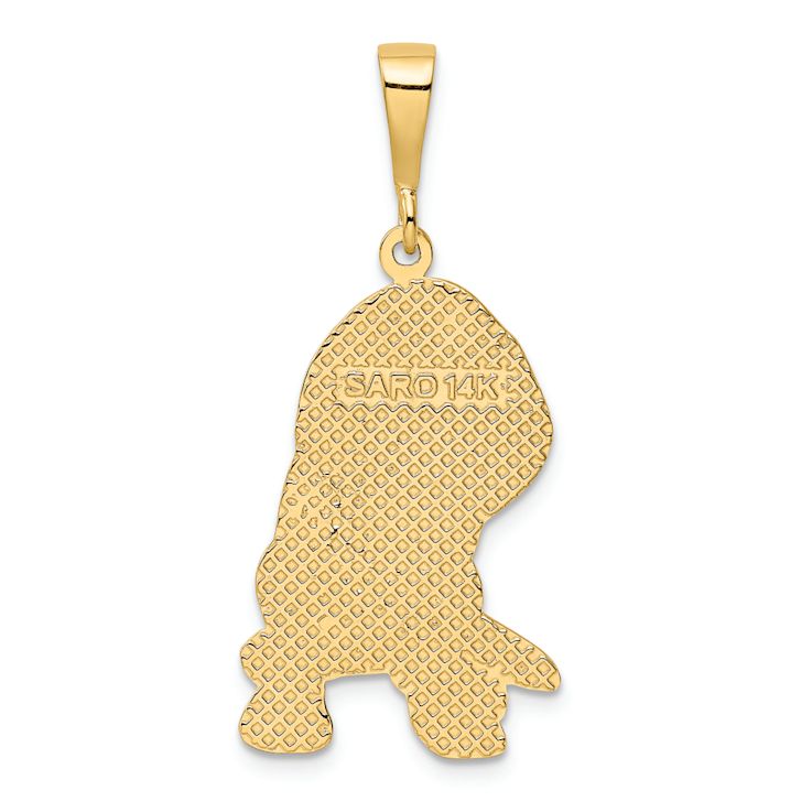 14k Yellow Gold Textured Beagle Pendant