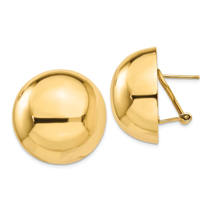 14k Yellow Gold 24mm Half Ball Stud Earrings