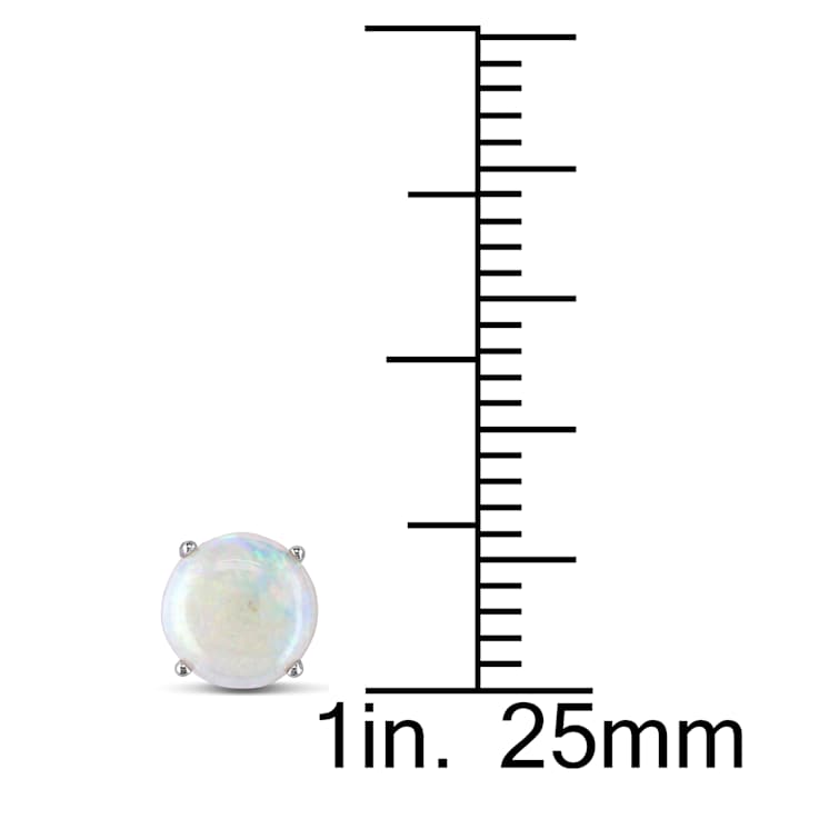 Opal 10K White Gold Earrings 1.20ctw