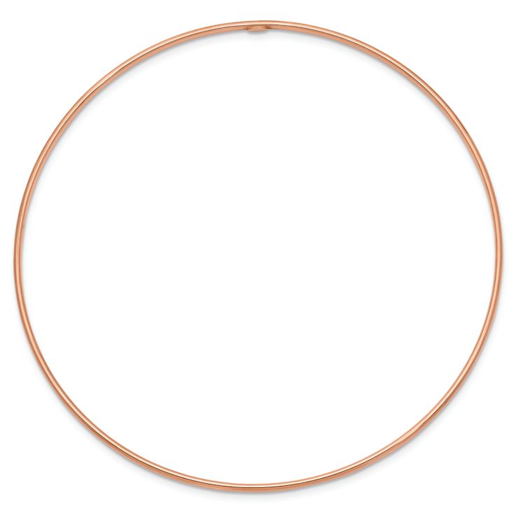 14k Rose Gold 1.5mm Polished Slip-on Bangle Bracelet