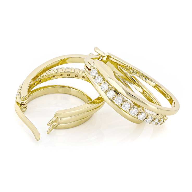 Classic Lab-Grown Diamond Hoop Earrings 0.75ctw In 14K Gold Over
Sterling Silver