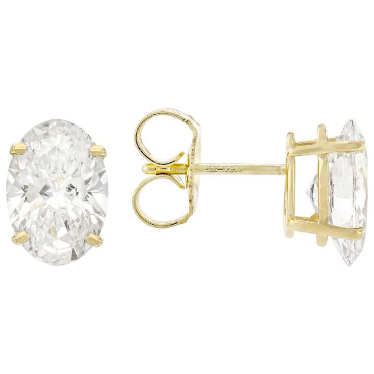 Lab-Grown Diamond Oval Stud Earrings In 14K Gold 3.00ctw