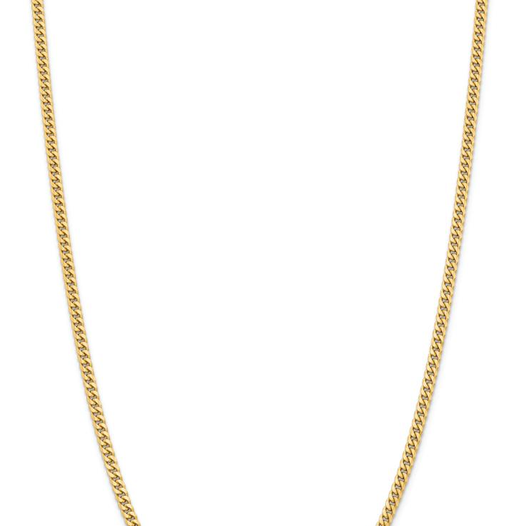 14k Yellow Gold 3.5mm Solid Miami Cuban 20 Inch Chain