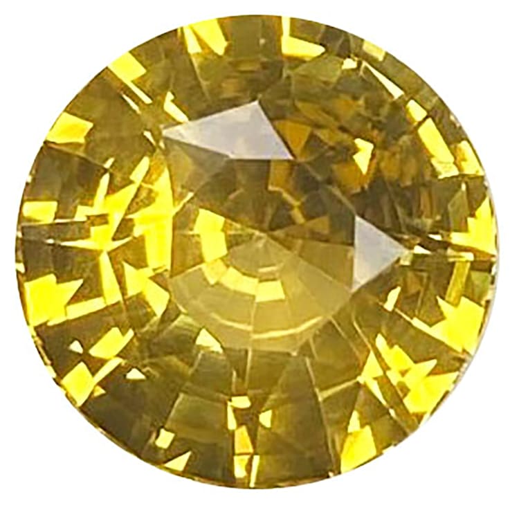 Yellow Sapphire Loose Gemstone 8.9mm Round 3.54ct