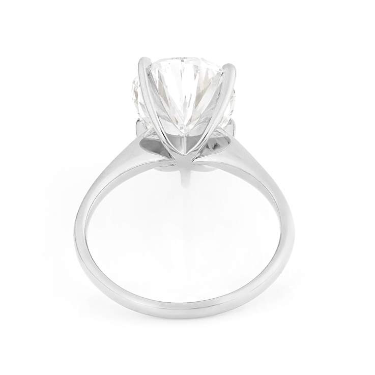 Lab-Grown Diamond Pear Shape Solitaire Ring In 14K White Gold 5.00ct