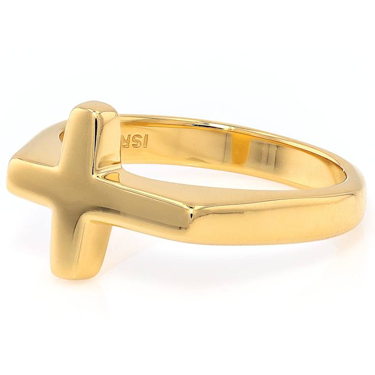 Cross Ring And Pendant Set In 14K Gold Over Sterling Silver