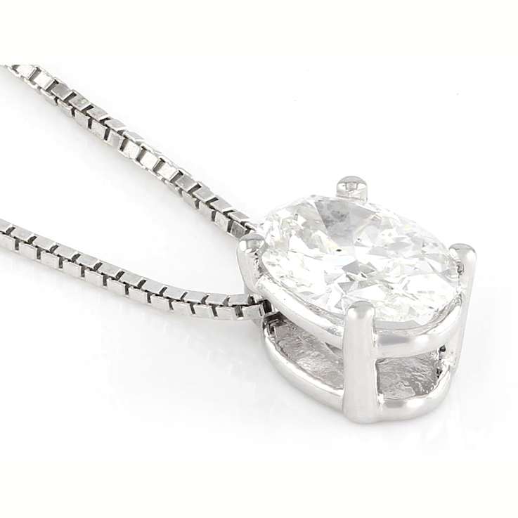 Lab-Grown Diamond Oval Slide Pendant In Sterling Silver 0.50ctw