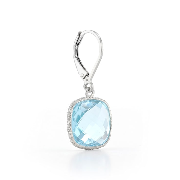 Sky Blue Topaz Rhodium Over Sterling Silver Earrings 12.00ctw