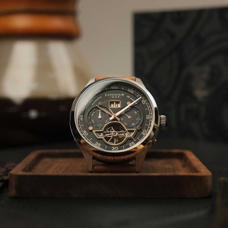 Thomas Earnshaw Baron Grand Date Calendar Open Heart Automatic