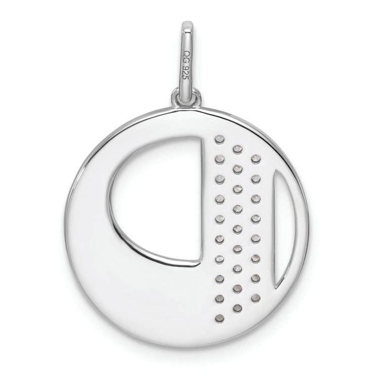 14K White Gold Gatsby Diamond Initial P Charm