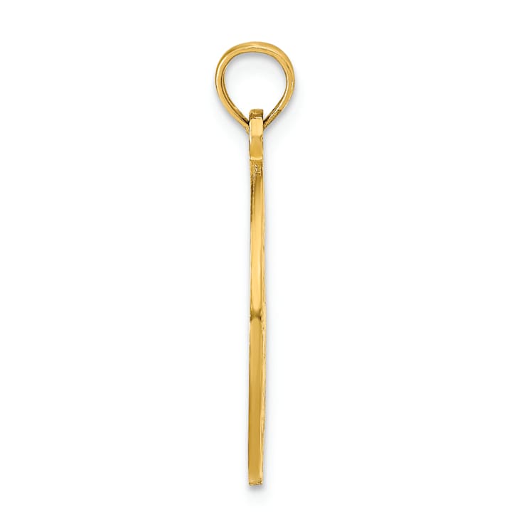 14k Yellow Gold OCEAN CITY with Dolphins Pendant