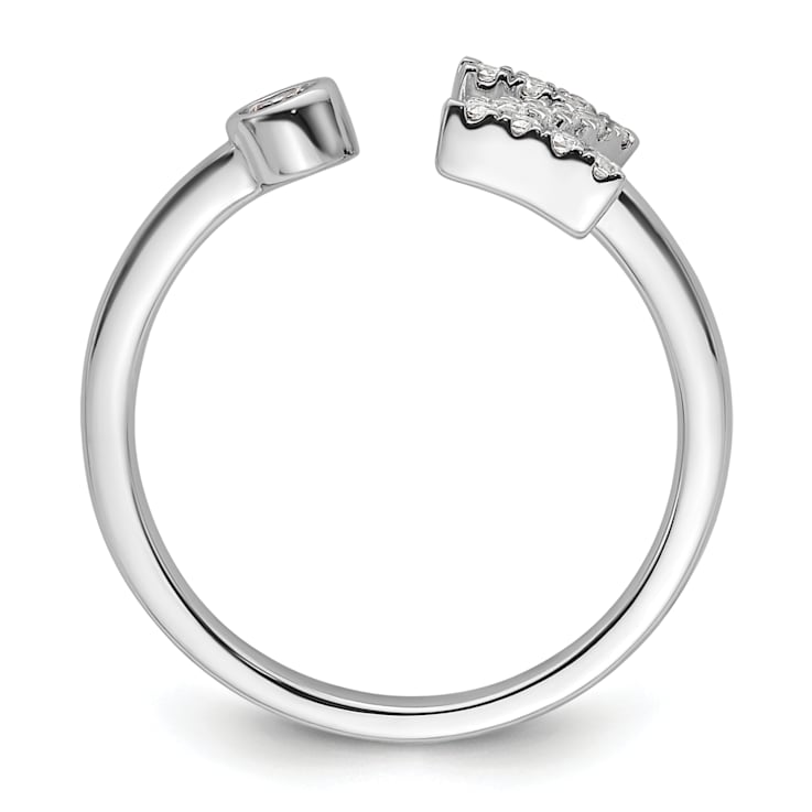 Rhodium Over 14K White Gold Lab Grown Diamond VS/SI GH, Initial Z
Adjustable Ring