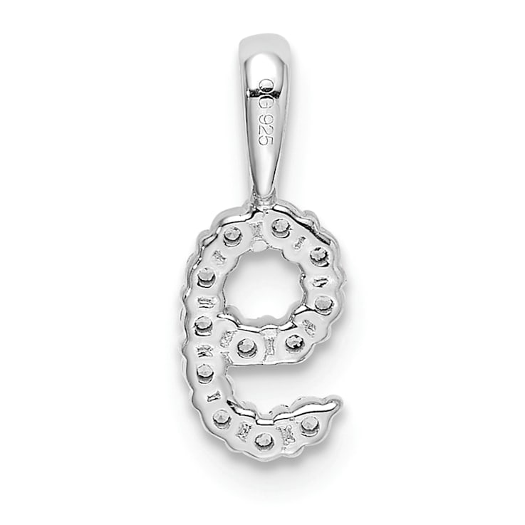 Rhodium Over 14k White Gold Diamond Number 9 Pendant