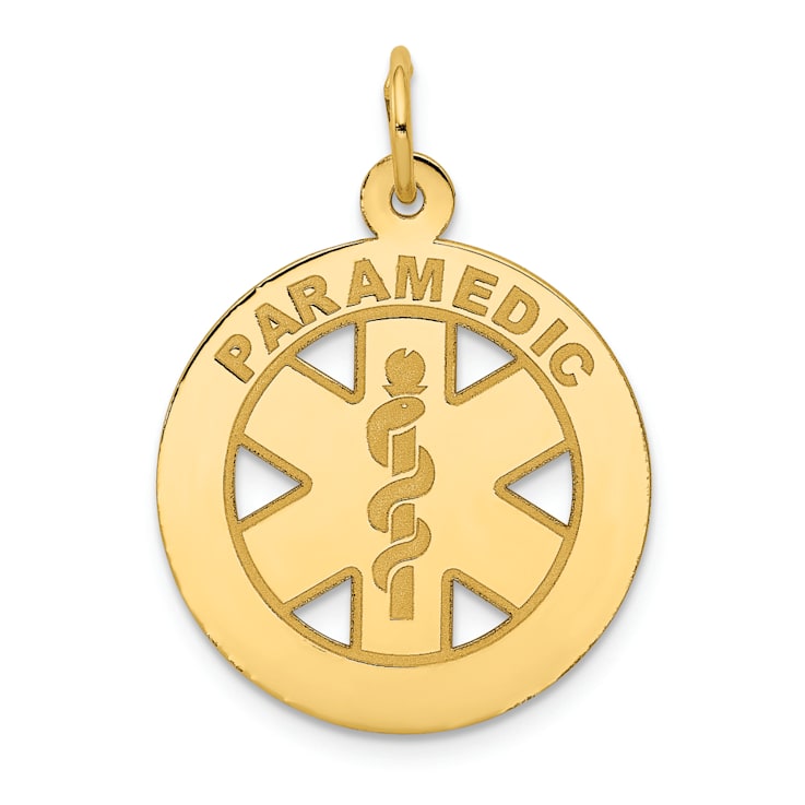 14k Yellow Gold Medium PARAMEDIC Medical Pendant