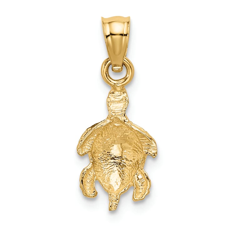 14K Yellow Gold Turtle Pendant