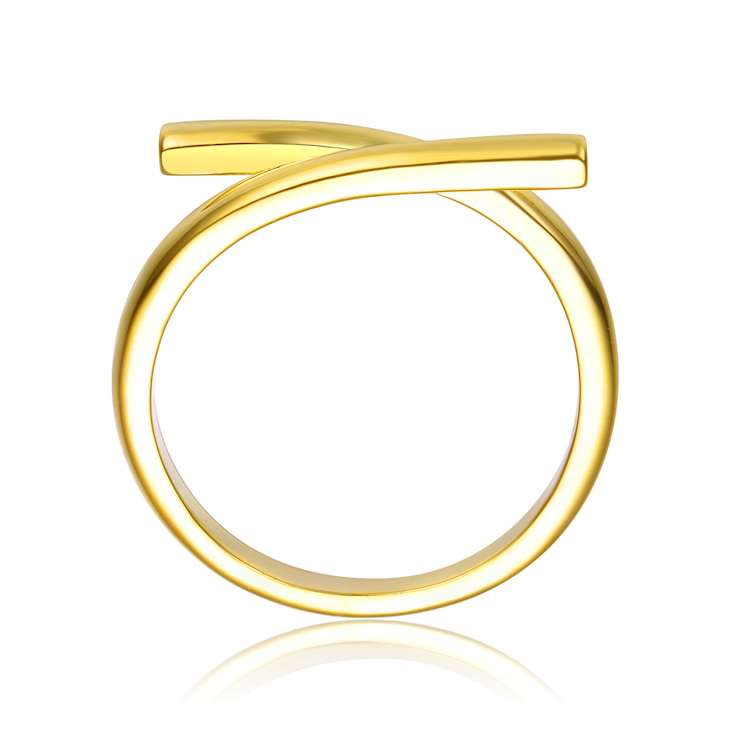 Sculptural Bypass Ring In 14K Gold Over Brass