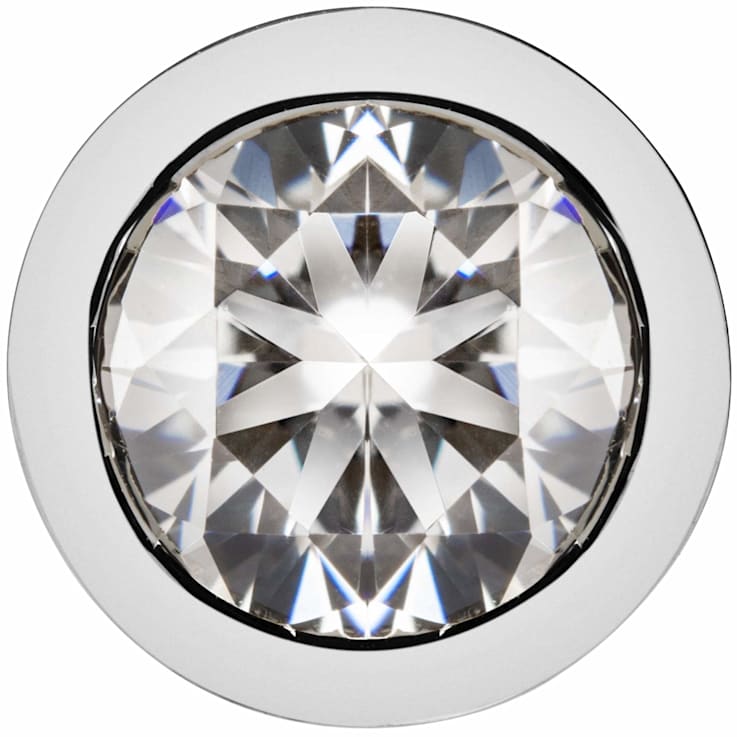 White Cubic Zirconia 14k White Gold Studs With Velvet Gift Box 1.00ctw