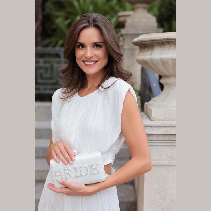 Shiraleah Bride Pearl Minaudiere, Ivory