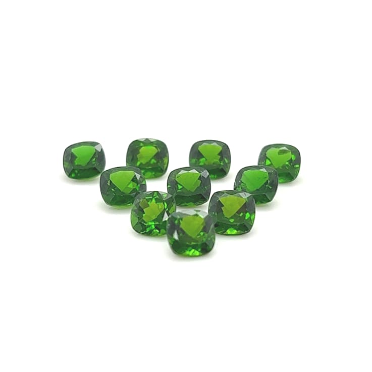 Chrome Diopside 5mm Cushion Set of 5 5.80ctw