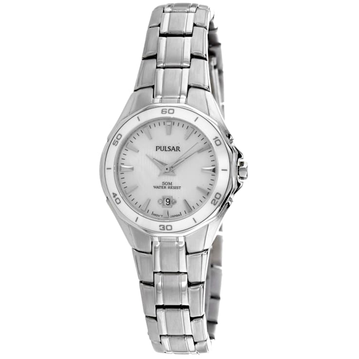 Pulsar Women's Classic White Dial Stainless Steel Watch