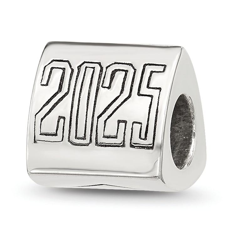 Sterling Silver Polished 2025 Graduation Bead